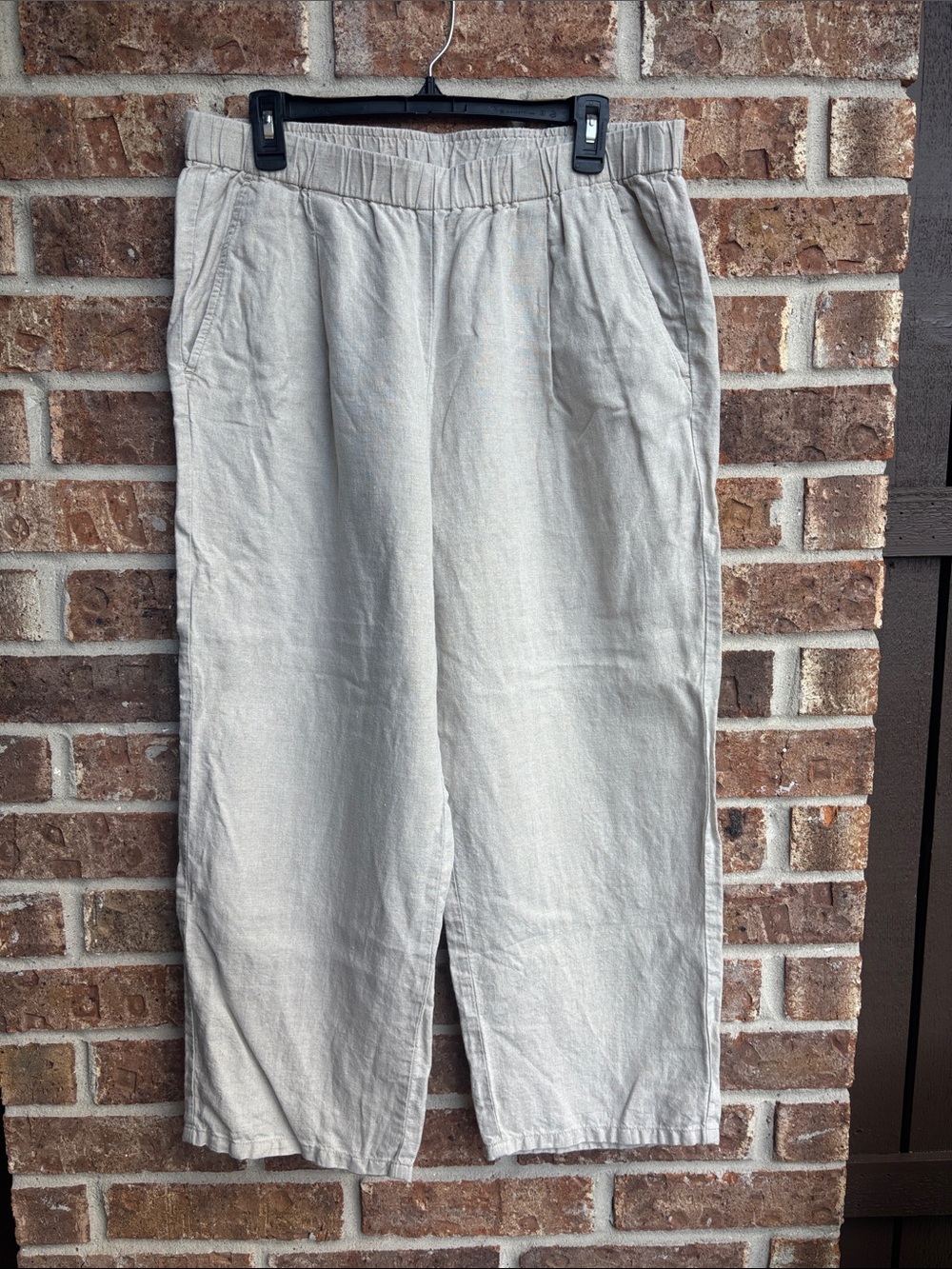 Eileen fisher Relaxed Linen-Blend Pants in Light Beige